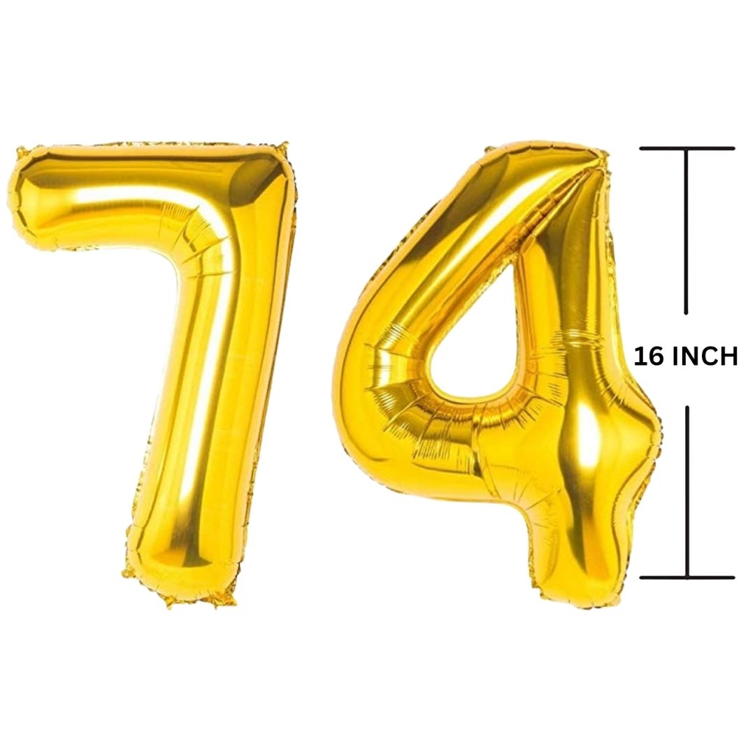 16 Inches GOLD Number Balloon Air or Helium Compactable Balloon for Party Decoration, Birthday, Anniversary