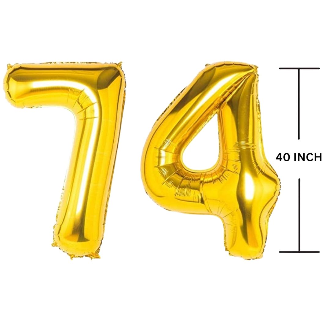 40 Inches GOLD Number Balloon Air or Helium Compactable Balloon for Party Decoration, Birthday, Anniversary