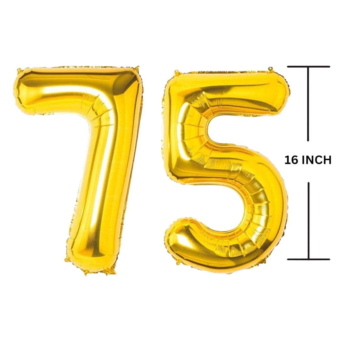 16 Inches GOLD Number Balloon Air or Helium Compactable Balloon for Party Decoration, Birthday, Anniversary