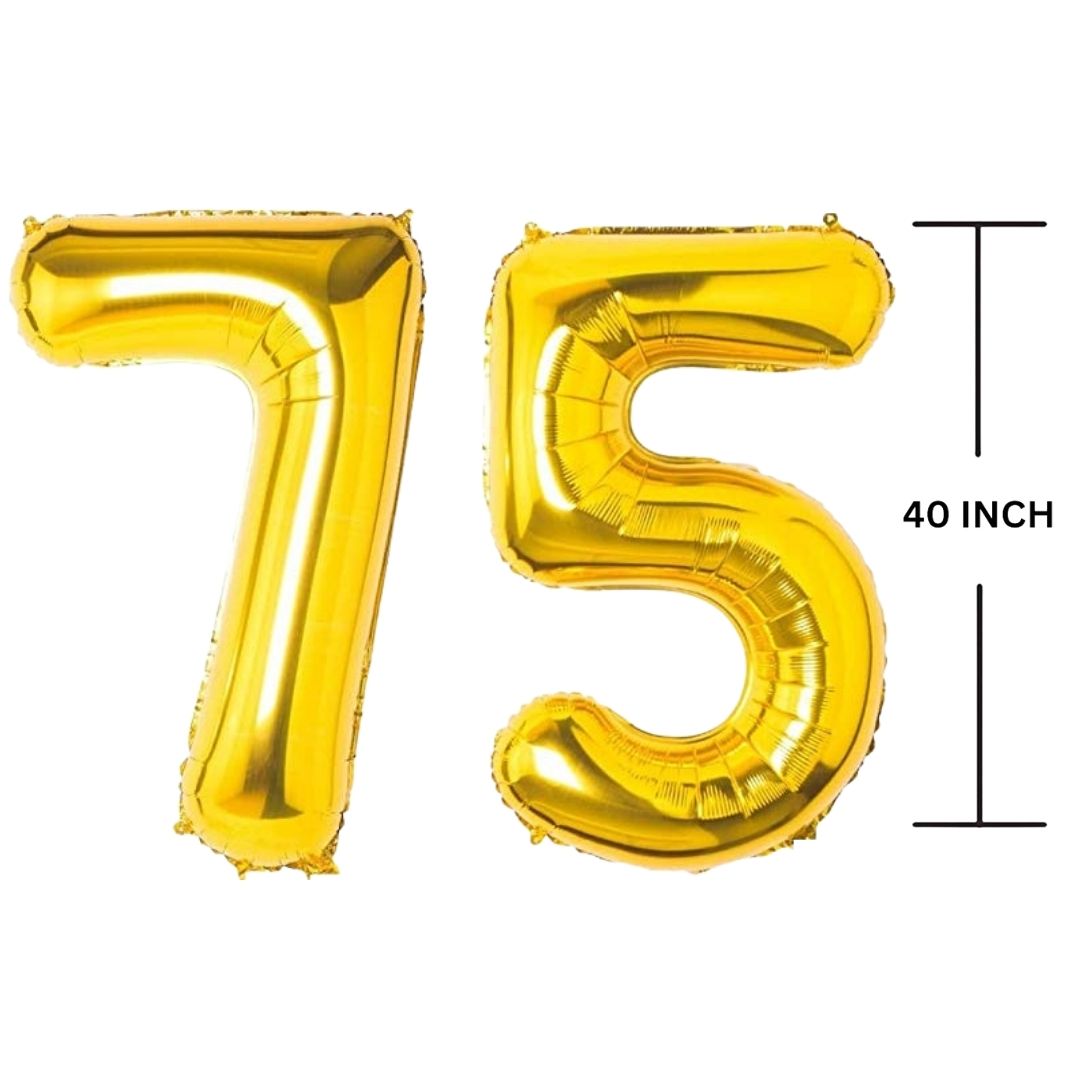 40 Inches GOLD Number Balloon Air or Helium Compactable Balloon for Party Decoration, Birthday, Anniversary