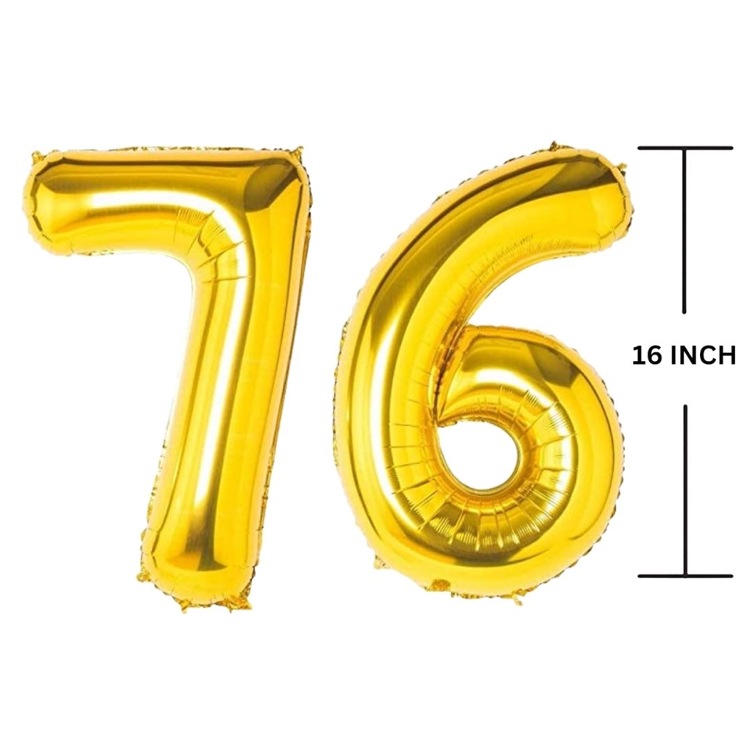 16 Inches GOLD Number Balloon Air or Helium Compactable Balloon for Party Decoration, Birthday, Anniversary