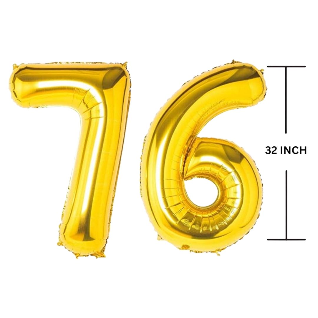 32 Inches GOLD Number Balloon Air or Helium Compactable Balloon for Party Decoration, Birthday, Anniversary