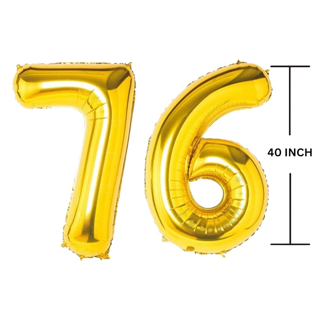 40 Inches GOLD Number Balloon Air or Helium Compactable Balloon for Party Decoration, Birthday, Anniversary