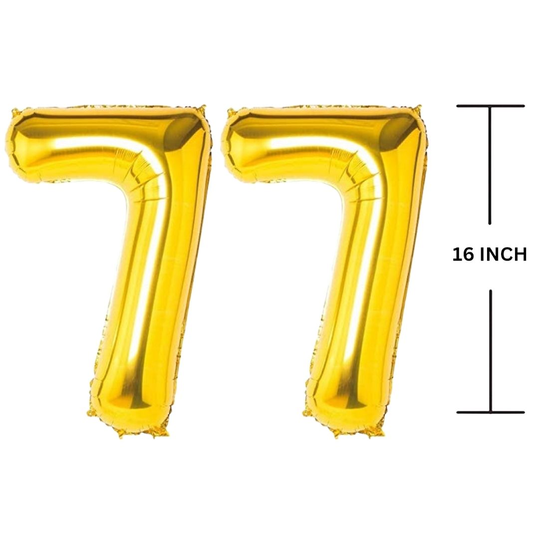 16 Inches GOLD Number Balloon Air or Helium Compactable Balloon for Party Decoration, Birthday, Anniversary