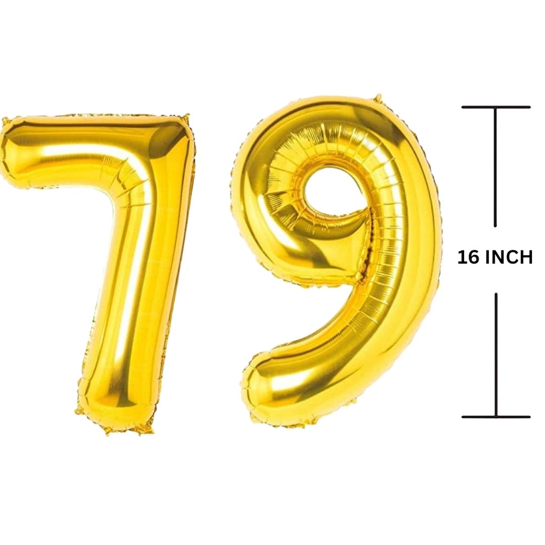 16 Inches GOLD Number Balloon Air or Helium Compactable Balloon for Party Decoration, Birthday, Anniversary