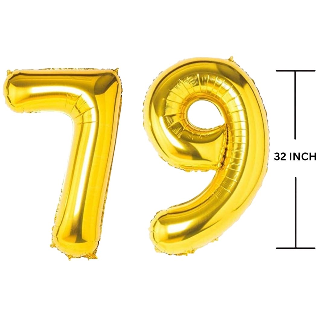 32 Inches GOLD Number Balloon Air or Helium Compactable Balloon for Party Decoration, Birthday, Anniversary