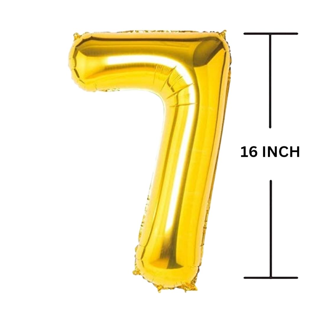 16 Inches GOLD Number Balloon Air or Helium Compactable Balloon for Party Decoration, Birthday, Anniversary