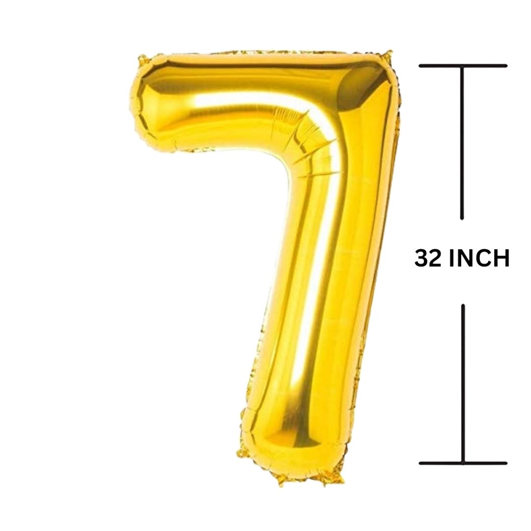 32 Inches GOLD Number Balloon Air or Helium Compactable Balloon for Party Decoration, Birthday, Anniversary