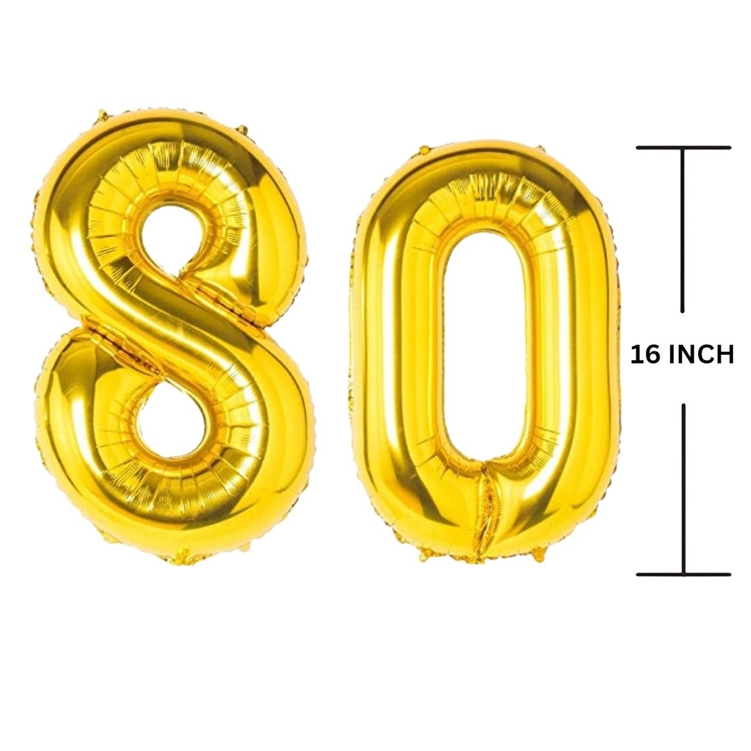 16 Inches GOLD Number Balloon Air or Helium Compactable Balloon for Party Decoration, Birthday, Anniversary