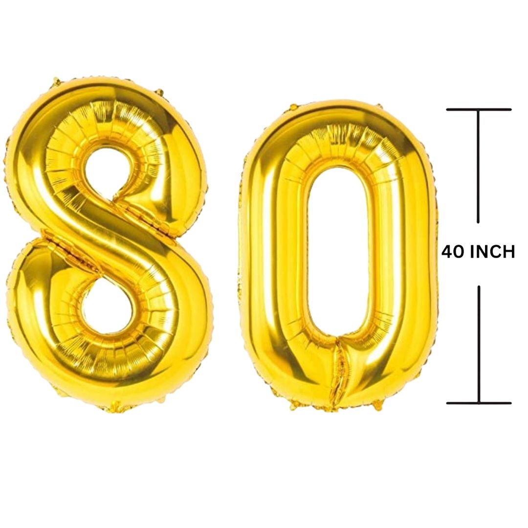 40 Inches GOLD Number Balloon Air or Helium Compactable Balloon for Party Decoration, Birthday, Anniversary