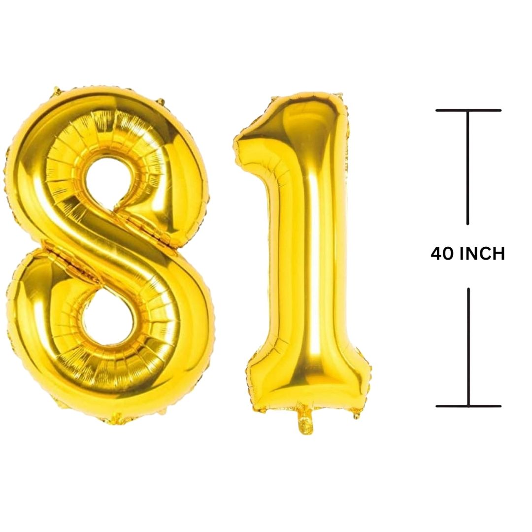 40 Inches GOLD Number Balloon Air or Helium Compactable Balloon for Party Decoration, Birthday, Anniversary