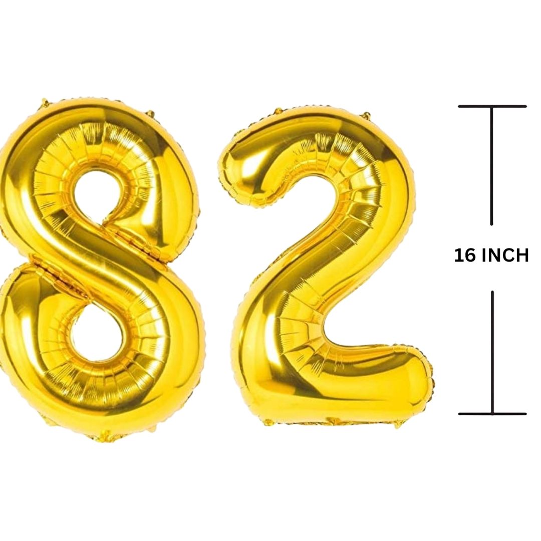 16 Inches GOLD Number Balloon Air or Helium Compactable Balloon for Party Decoration, Birthday, Anniversary