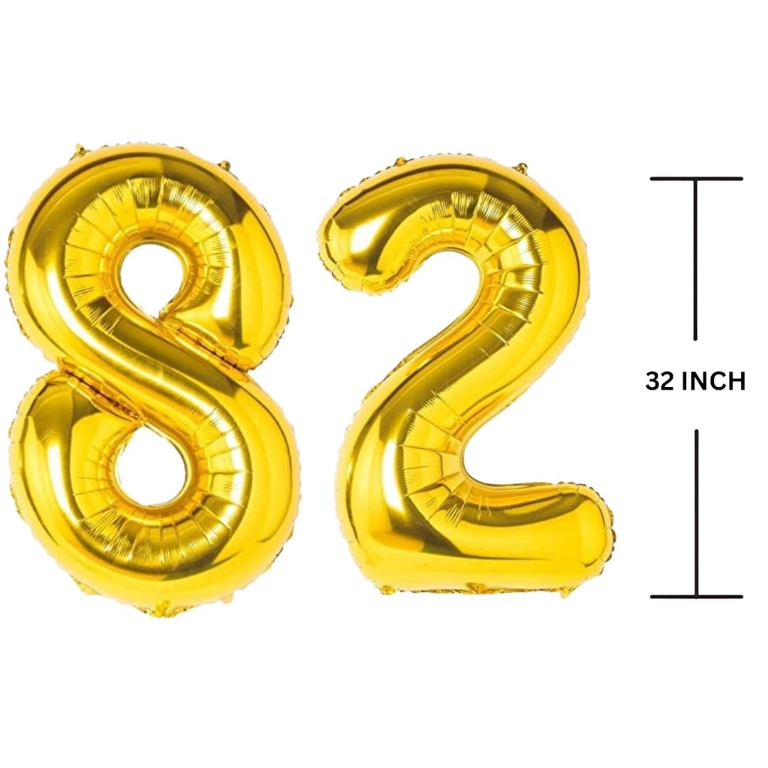 32 Inches GOLD Number Balloon Air or Helium Compactable Balloon for Party Decoration, Birthday, Anniversary