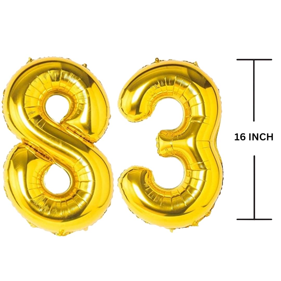 16 Inches GOLD Number Balloon Air or Helium Compactable Balloon for Party Decoration, Birthday, Anniversary