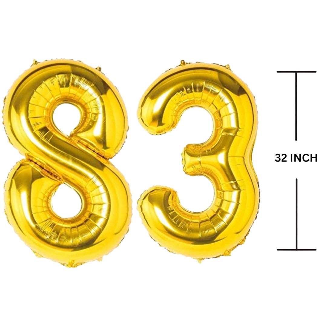 32 Inches GOLD Number Balloon Air or Helium Compactable Balloon for Party Decoration, Birthday, Anniversary