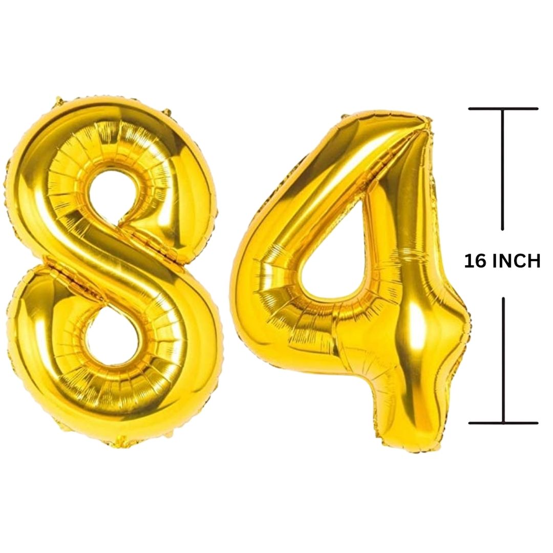 16 Inches GOLD Number Balloon Air or Helium Compactable Balloon for Party Decoration, Birthday, Anniversary