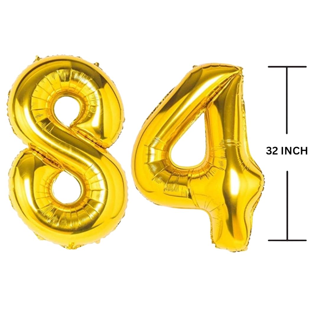 32 Inches GOLD Number Balloon Air or Helium Compactable Balloon for Party Decoration, Birthday, Anniversary