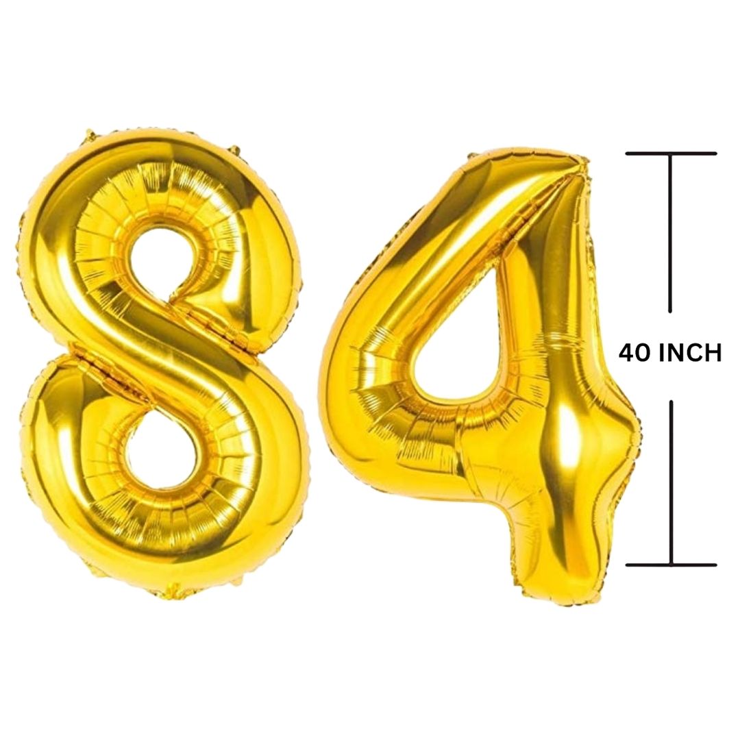 40 Inches GOLD Number Balloon Air or Helium Compactable Balloon for Party Decoration, Birthday, Anniversary