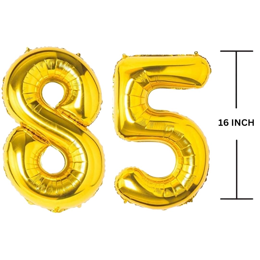 16 Inches GOLD Number Balloon Air or Helium Compactable Balloon for Party Decoration, Birthday, Anniversary