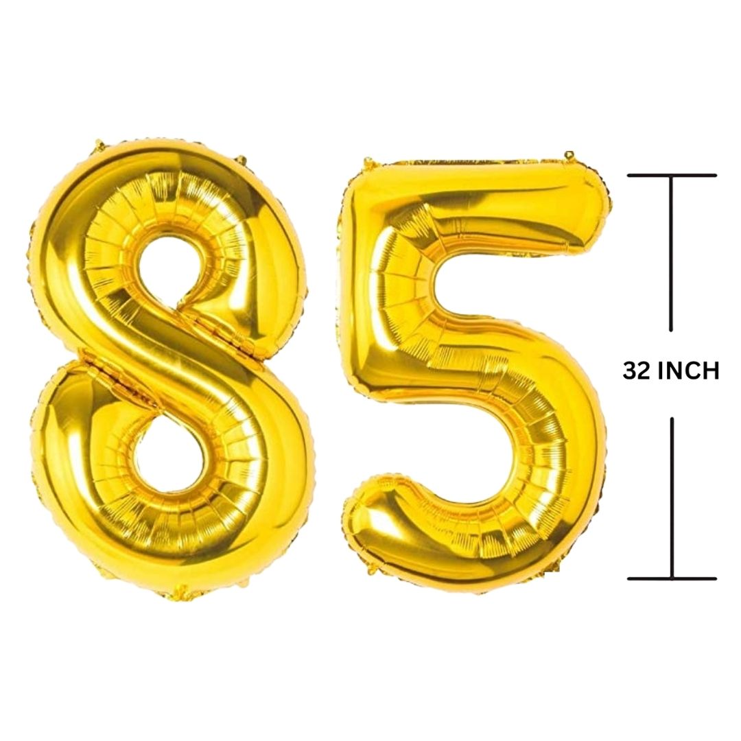 32 Inches GOLD Number Balloon Air or Helium Compactable Balloon for Party Decoration, Birthday, Anniversary