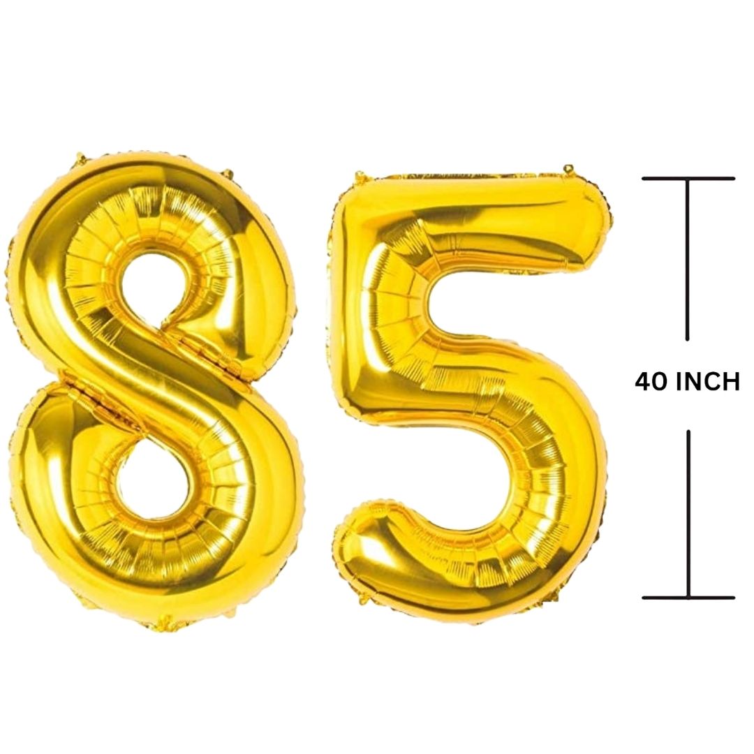 40 Inches GOLD Number Balloon Air or Helium Compactable Balloon for Party Decoration, Birthday, Anniversary