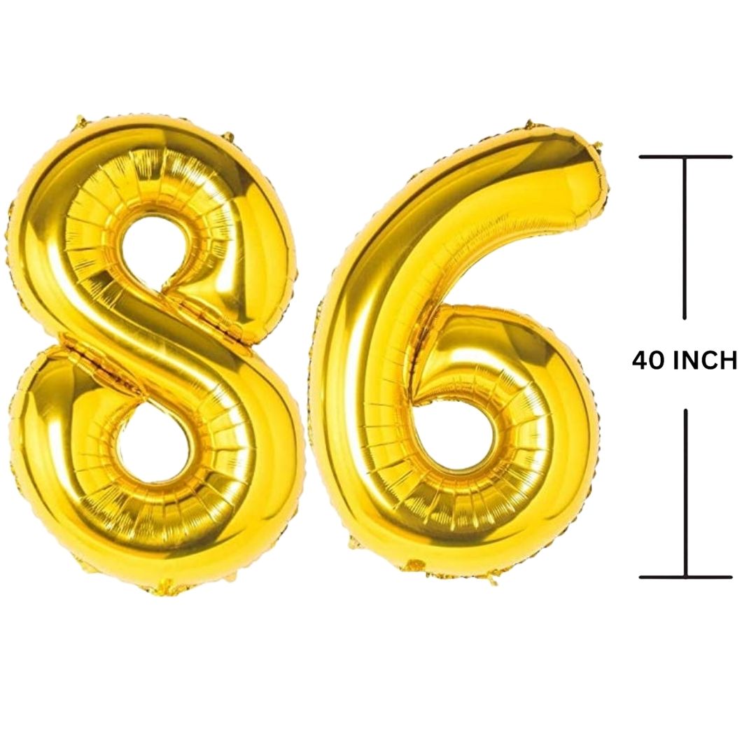 40 Inches GOLD Number Balloon Air or Helium Compactable Balloon for Party Decoration, Birthday, Anniversary