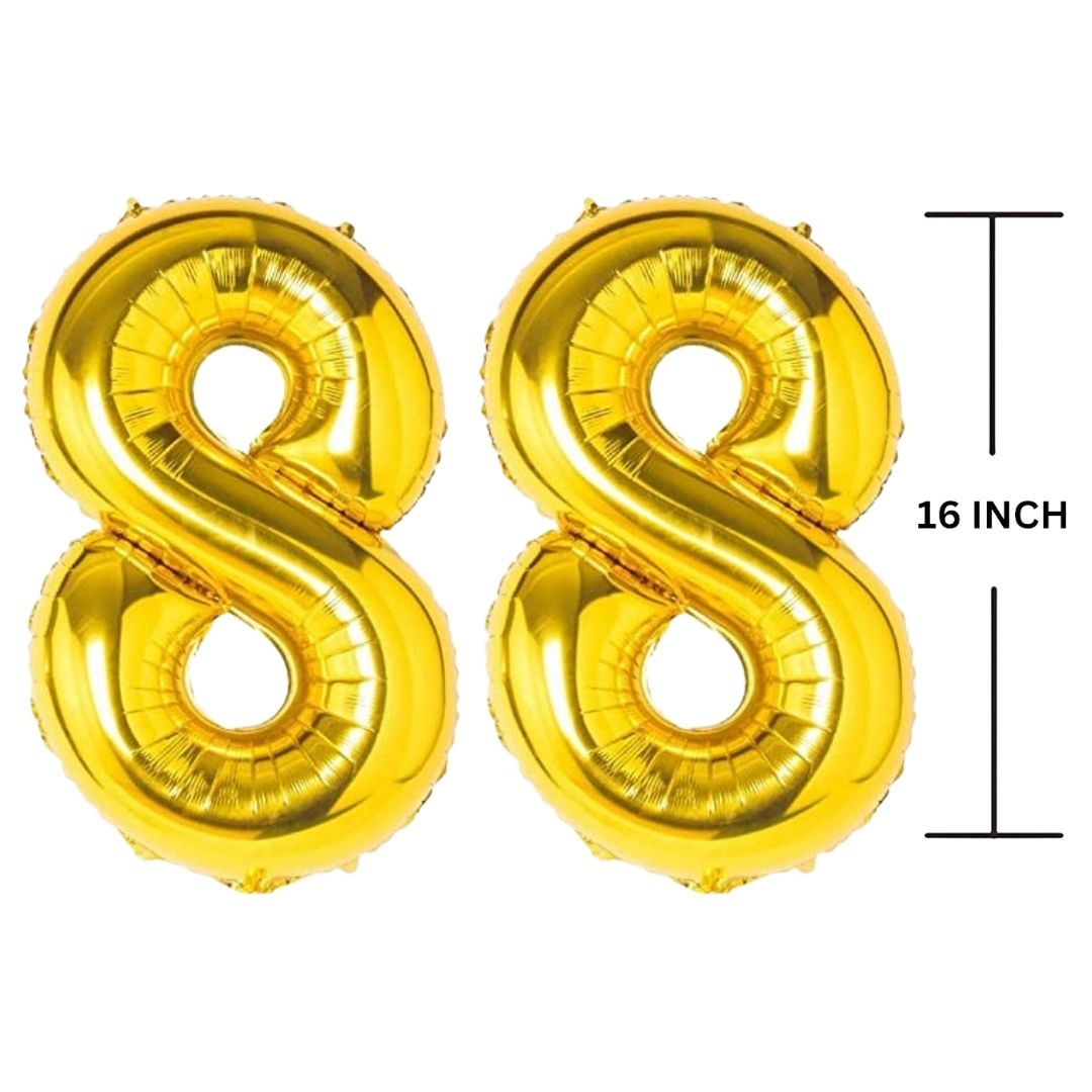 16 Inches GOLD Number Balloon Air or Helium Compactable Balloon for Party Decoration, Birthday, Anniversary