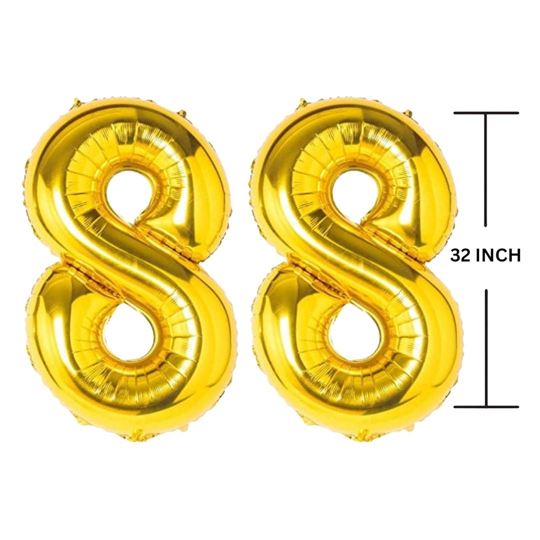 32 Inches GOLD Number Balloon Air or Helium Compactable Balloon for Party Decoration, Birthday, Anniversary