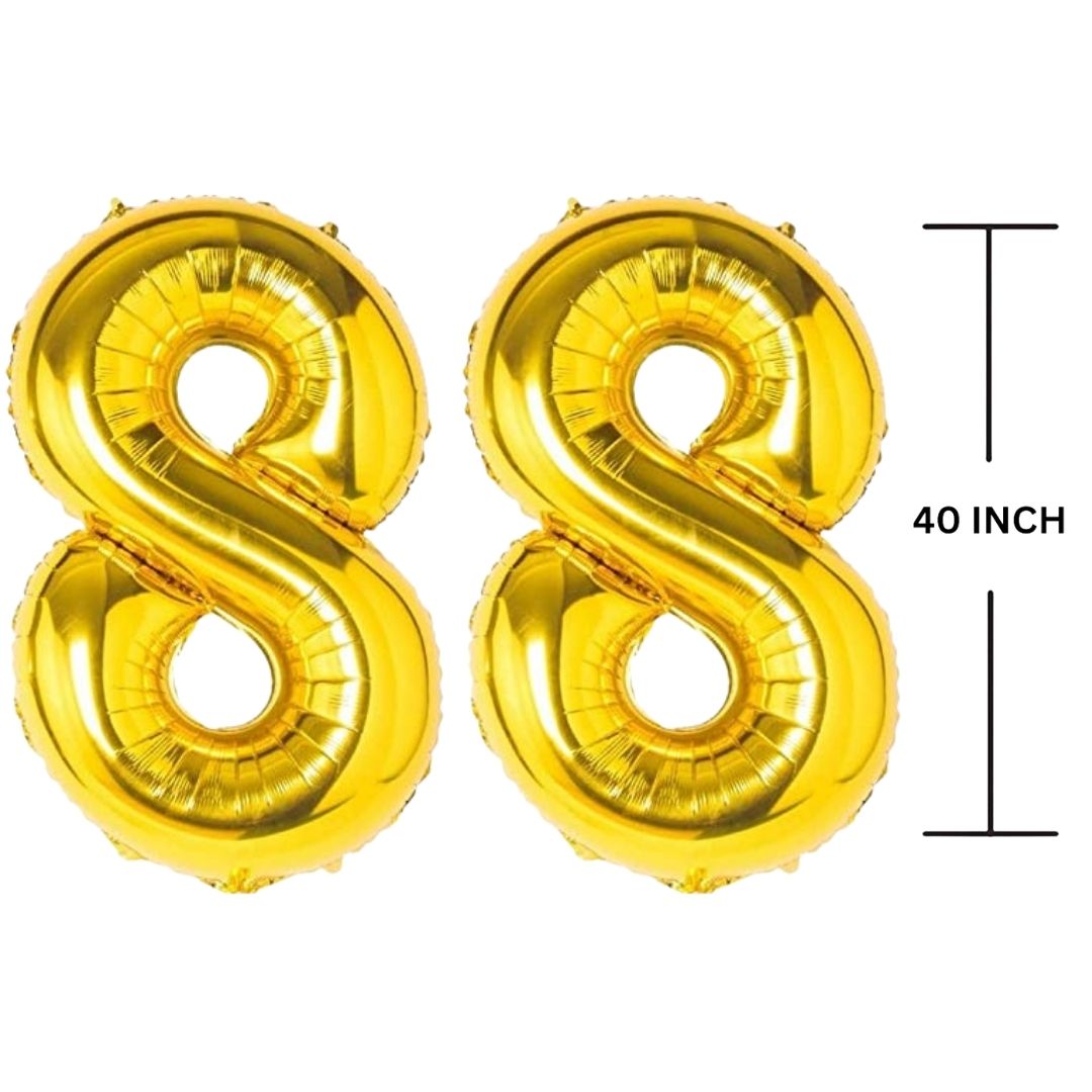 40 Inches GOLD Number Balloon Air or Helium Compactable Balloon for Party Decoration, Birthday, Anniversary