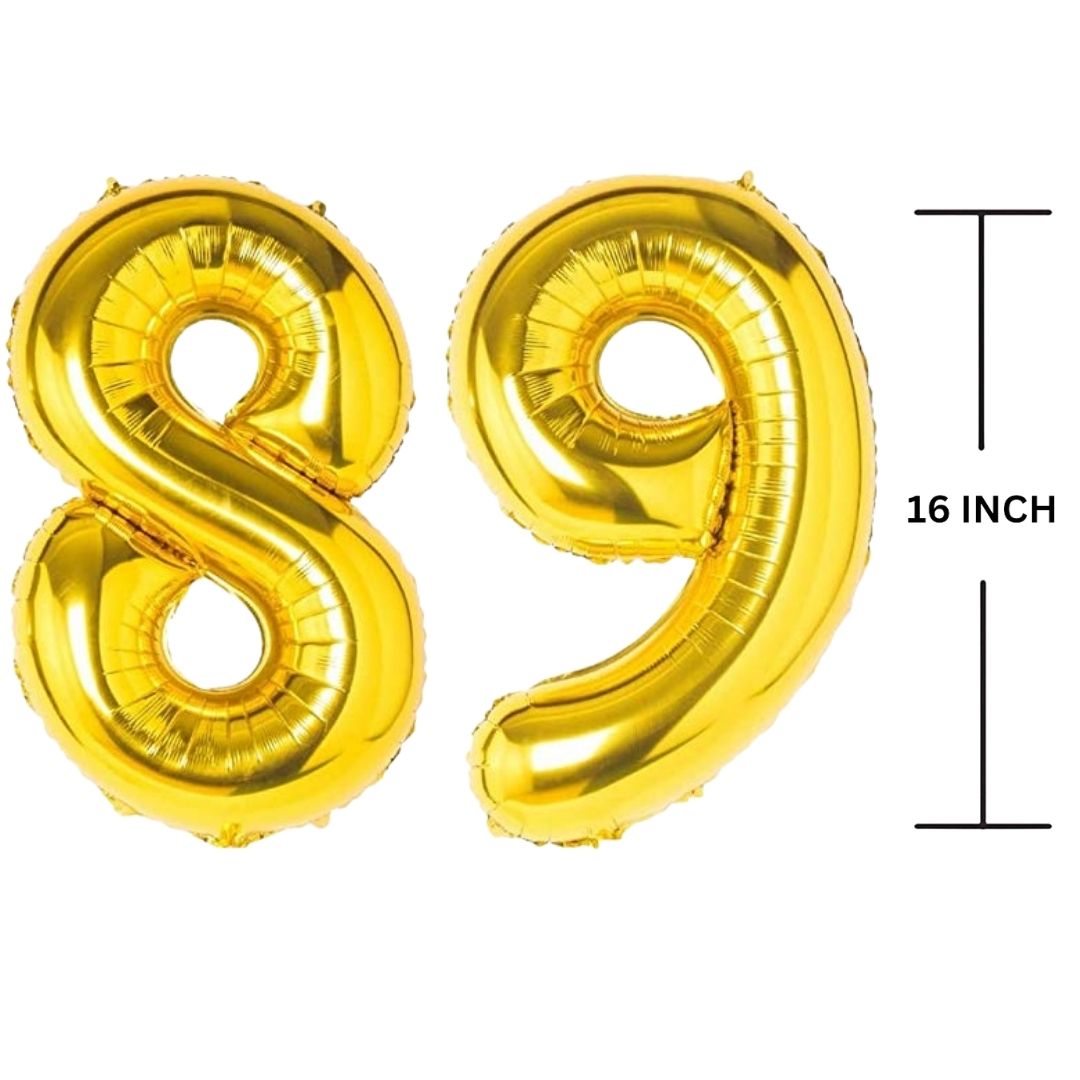 16 Inches GOLD Number Balloon Air or Helium Compactable Balloon for Party Decoration, Birthday, Anniversary