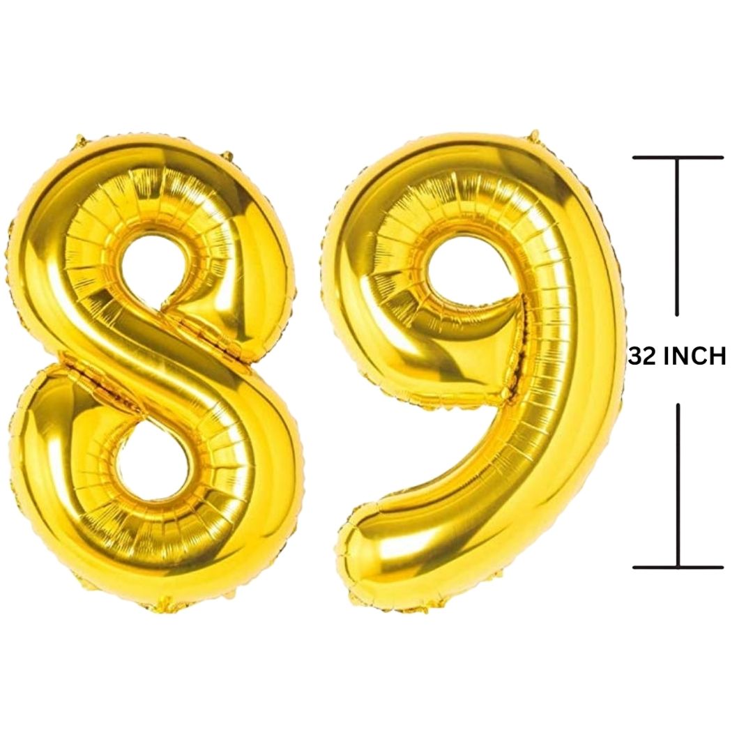 32 Inches GOLD Number Balloon Air or Helium Compactable Balloon for Party Decoration, Birthday, Anniversary