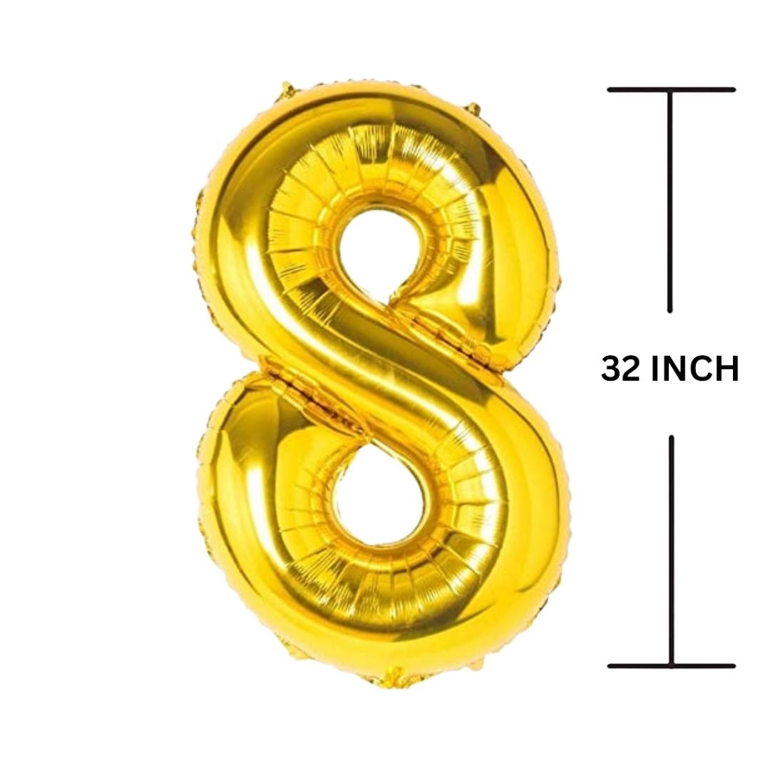 32 Inches GOLD Number Balloon Air or Helium Compactable Balloon for Party Decoration, Birthday, Anniversary