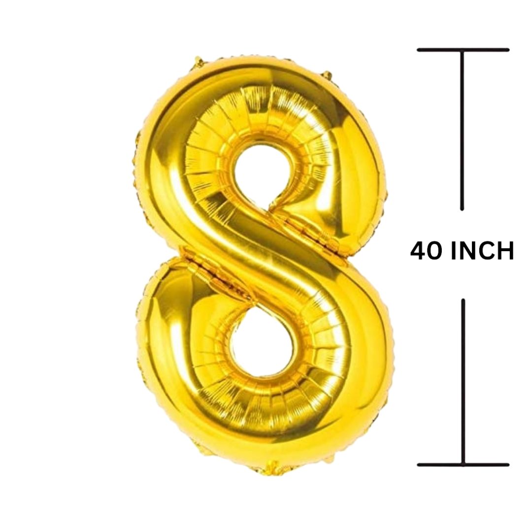 40 Inches GOLD Number Balloon Air or Helium Compactable Balloon for Party Decoration, Birthday, Anniversary