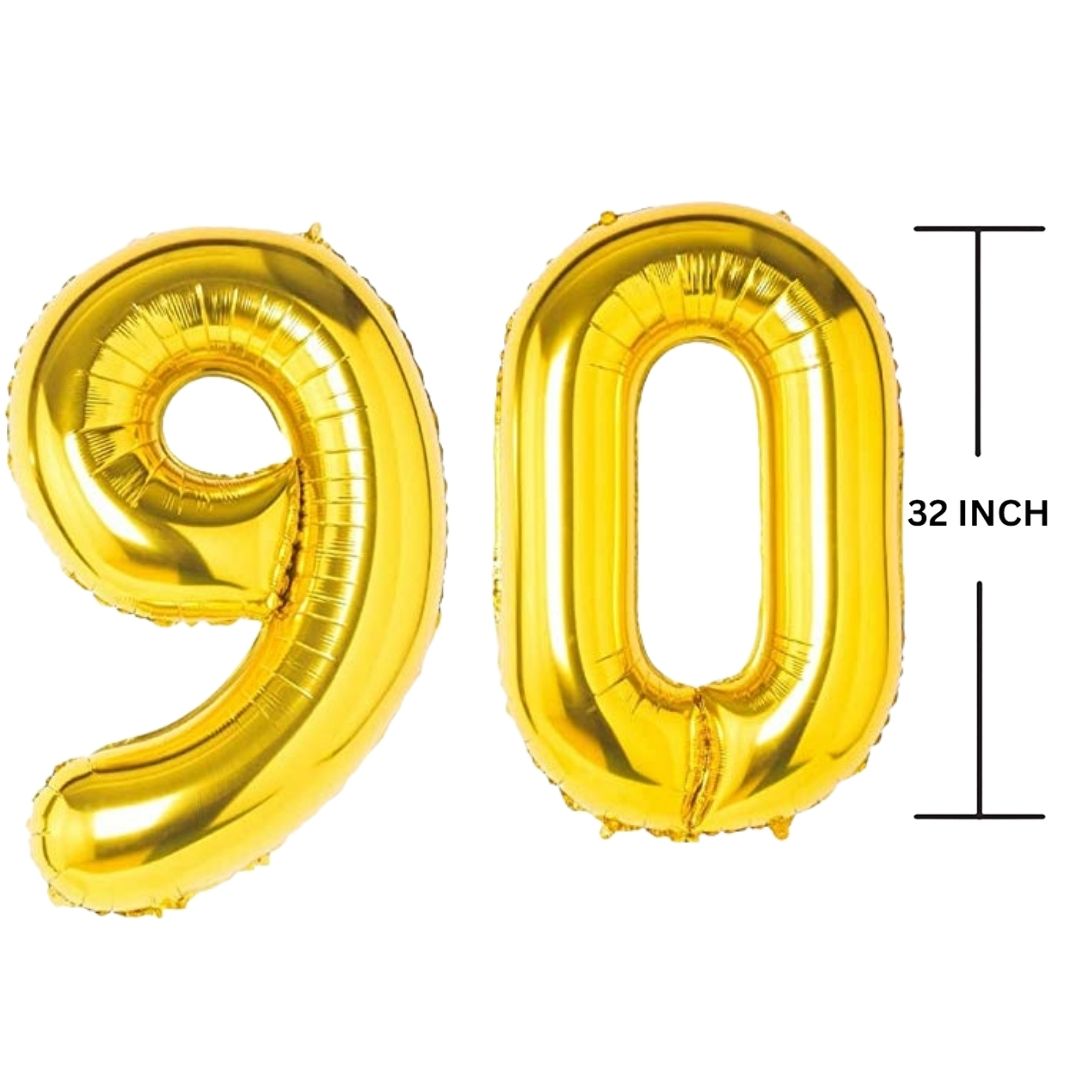 32 Inches GOLD Number Balloon Air or Helium Compactable Balloon for Party Decoration, Birthday, Anniversary