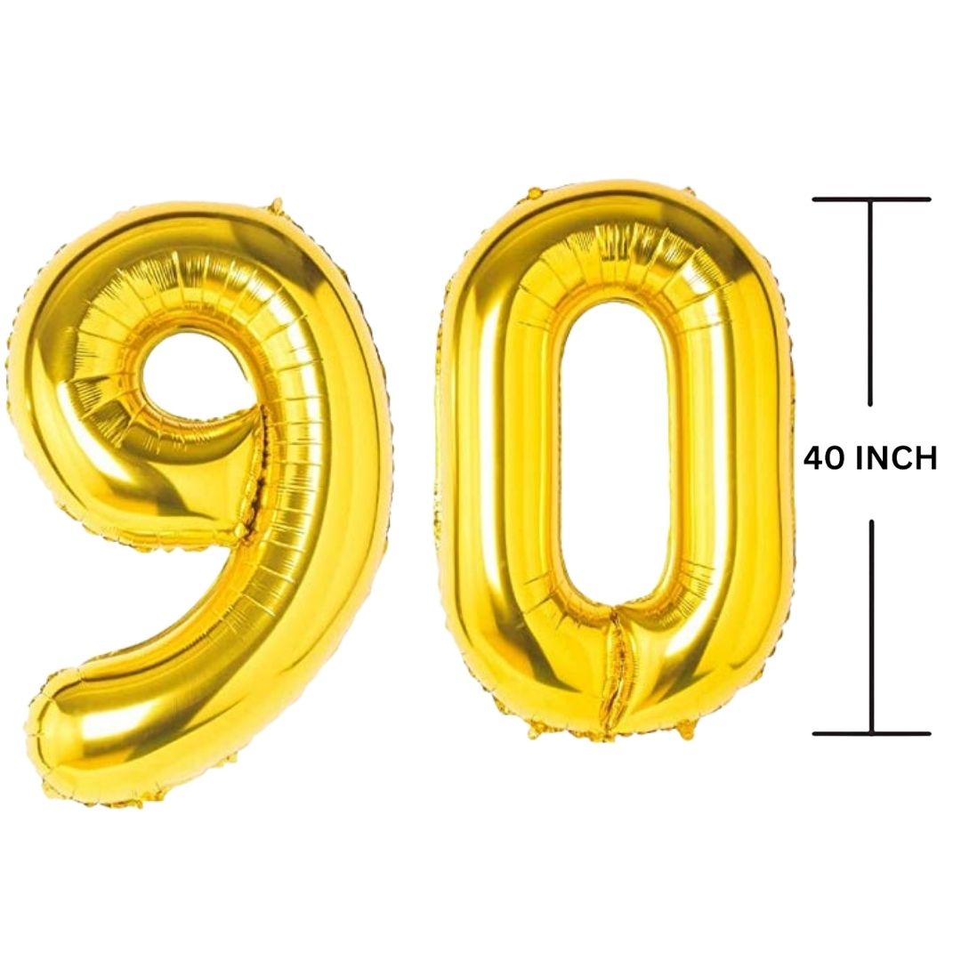 40 Inches GOLD Number Balloon Air or Helium Compactable Balloon for Party Decoration, Birthday, Anniversary