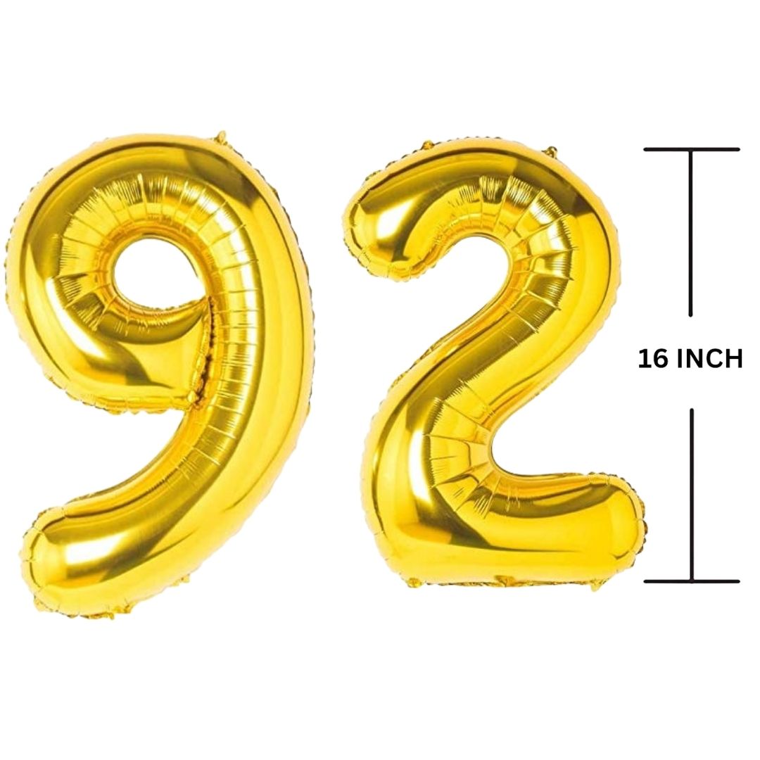 16 Inches GOLD Number Balloon Air or Helium Compactable Balloon for Party Decoration, Birthday, Anniversary