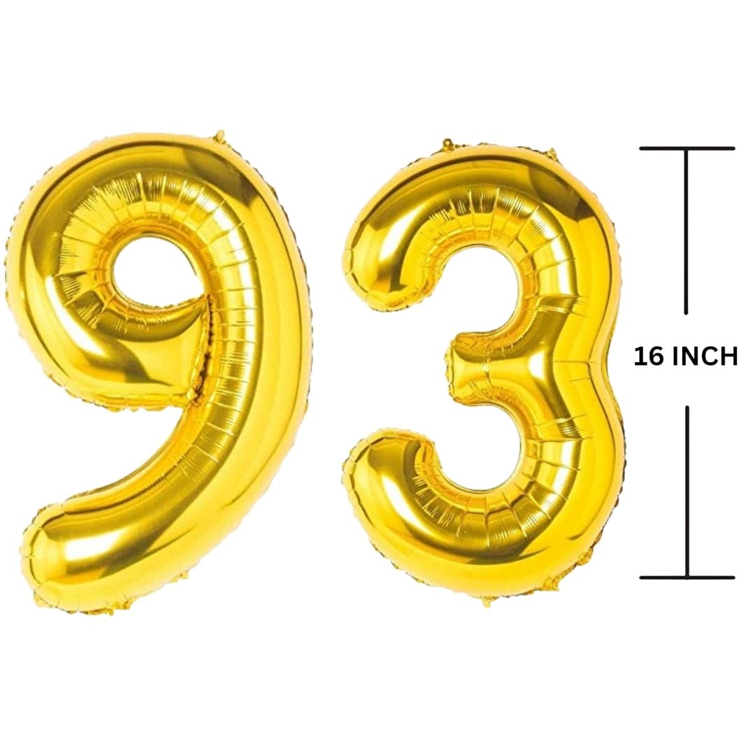 16 Inches GOLD Number Balloon Air or Helium Compactable Balloon for Party Decoration, Birthday, Anniversary