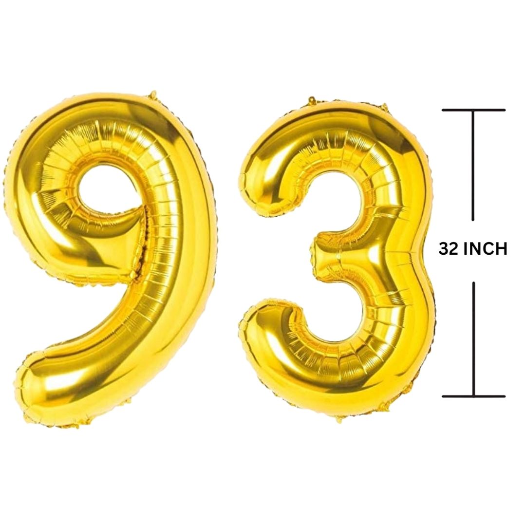 32 Inches GOLD Number Balloon Air or Helium Compactable Balloon for Party Decoration, Birthday, Anniversary