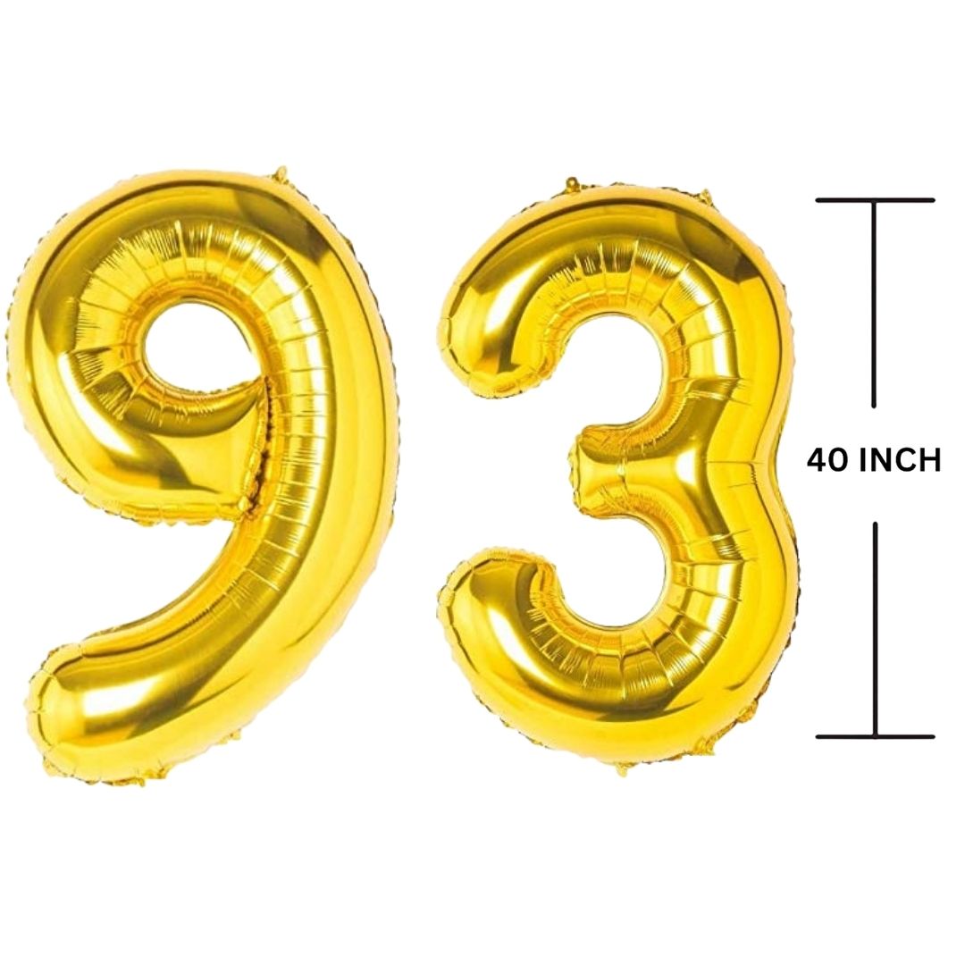 40 Inches GOLD Number Balloon Air or Helium Compactable Balloon for Party Decoration, Birthday, Anniversary