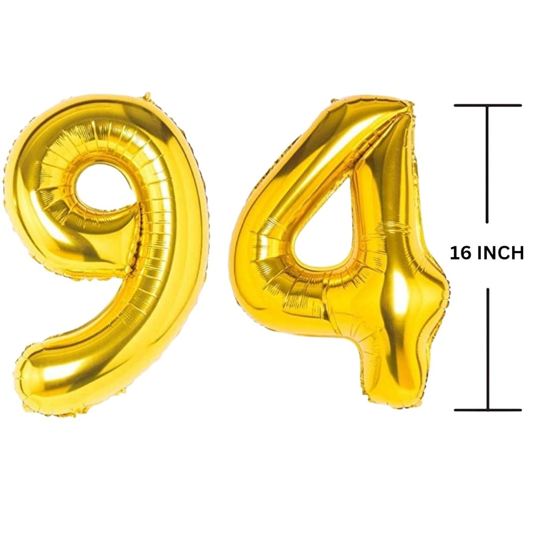 16 Inches GOLD Number Balloon Air or Helium Compactable Balloon for Party Decoration, Birthday, Anniversary