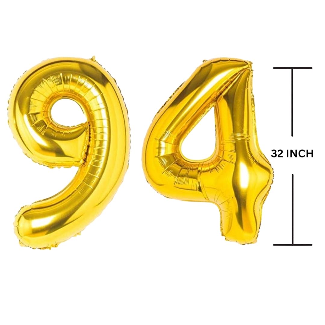 32 Inches GOLD Number Balloon Air or Helium Compactable Balloon for Party Decoration, Birthday, Anniversary