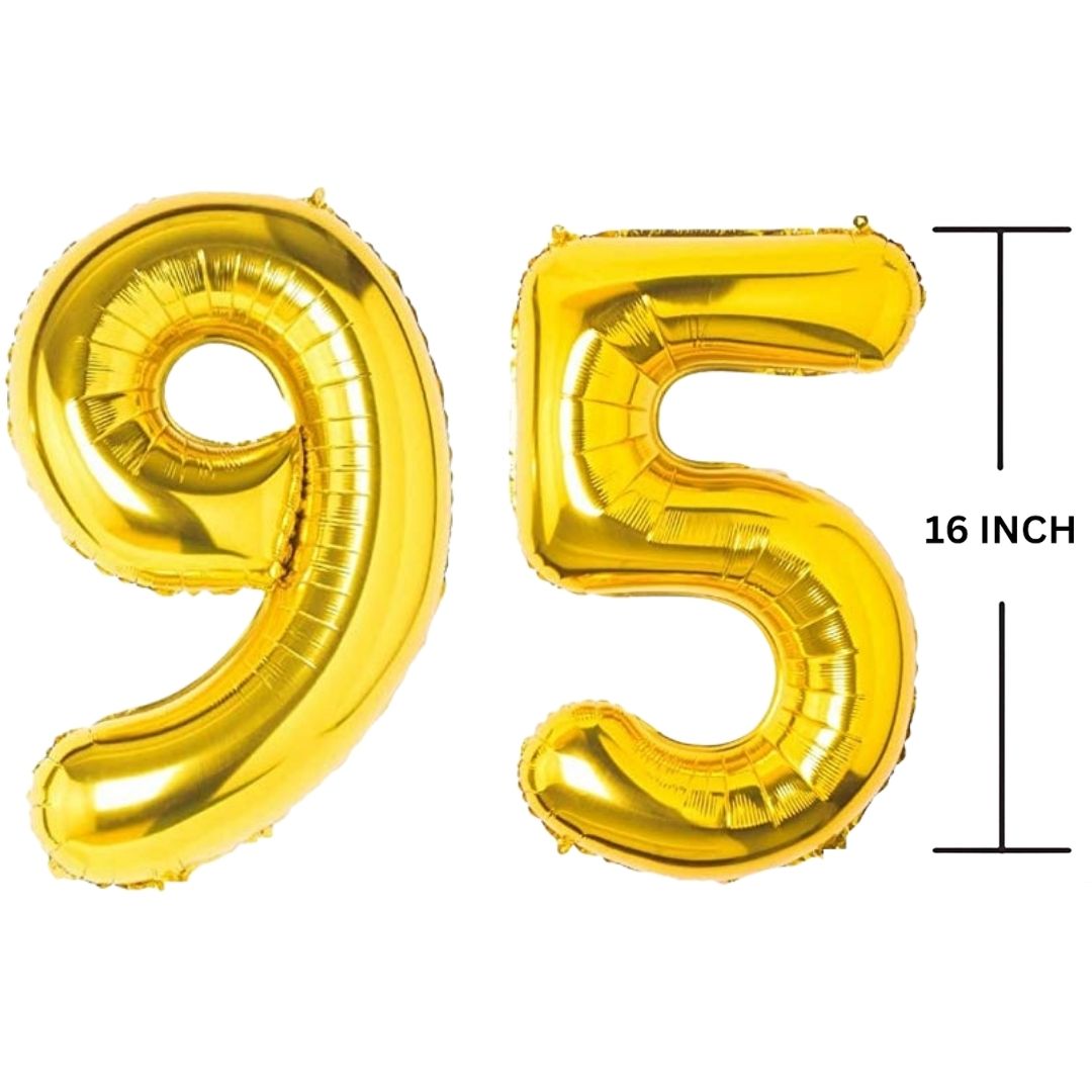 16 Inches GOLD Number Balloon Air or Helium Compactable Balloon for Party Decoration, Birthday, Anniversary