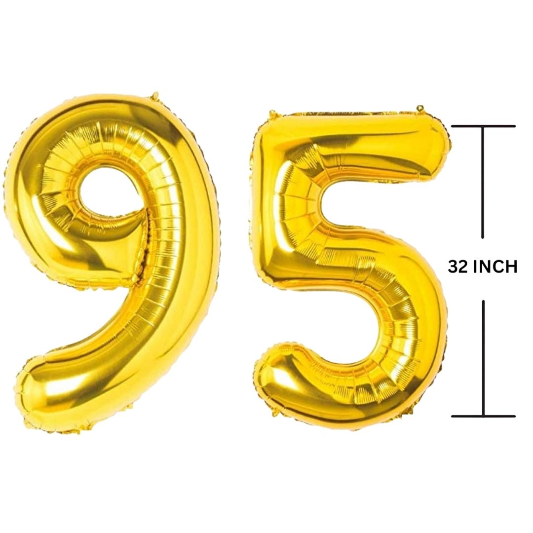 32 Inches GOLD Number Balloon Air or Helium Compactable Balloon for Party Decoration, Birthday, Anniversary