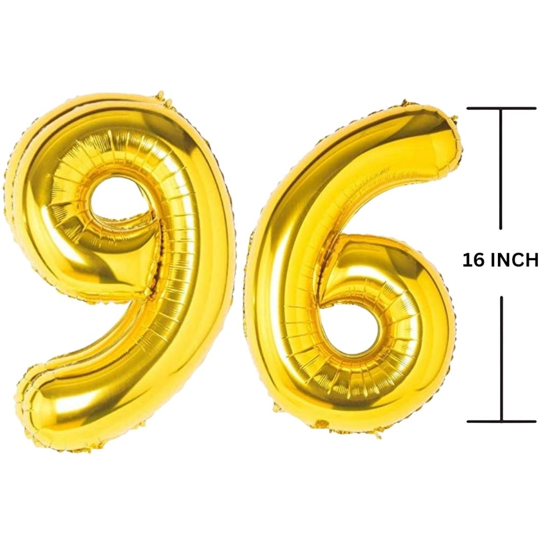 16 Inches GOLD Number Balloon Air or Helium Compactable Balloon for Party Decoration, Birthday, Anniversary