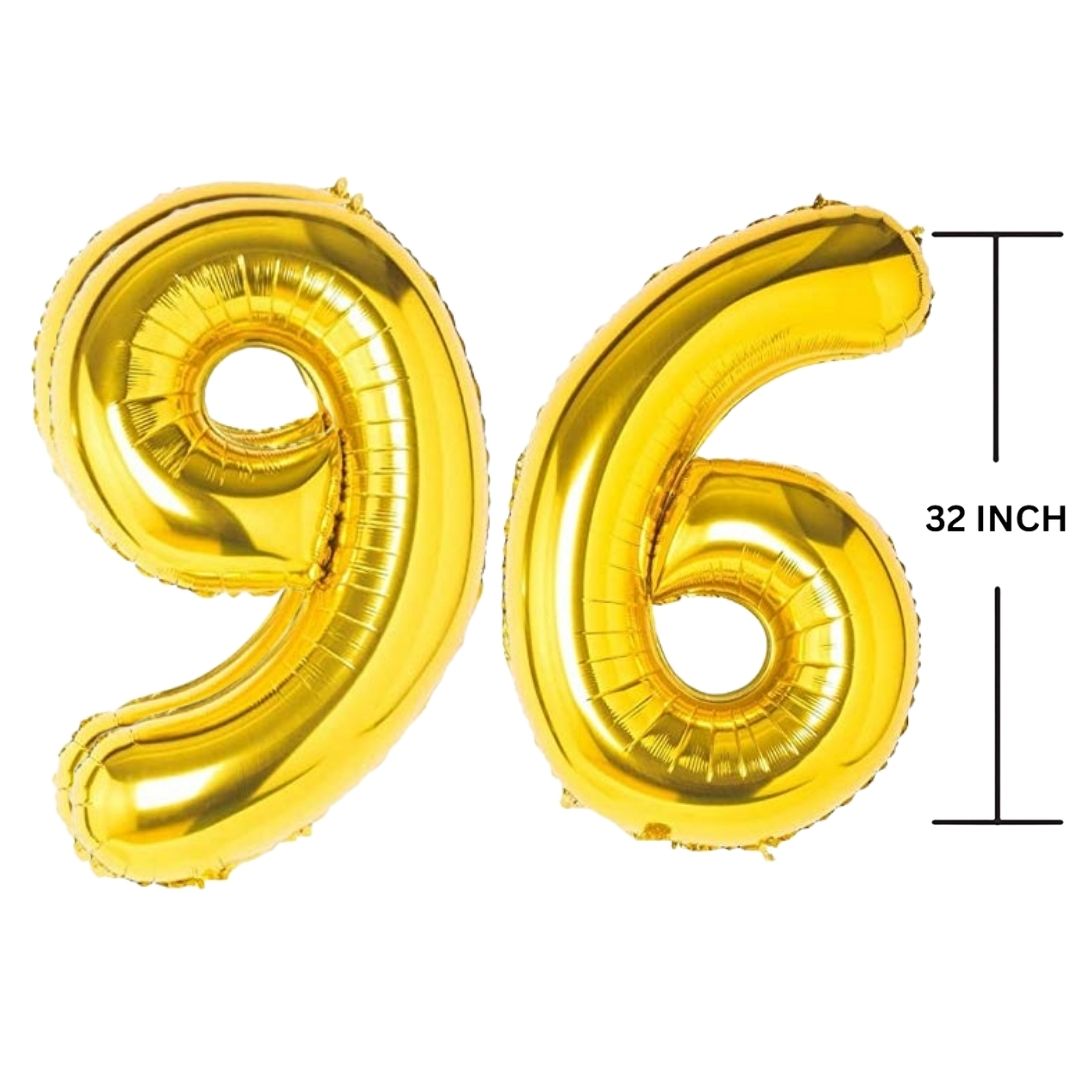 32 Inches GOLD Number Balloon Air or Helium Compactable Balloon for Party Decoration, Birthday, Anniversary