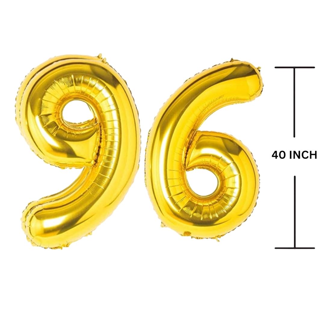 40 Inches GOLD Number Balloon Air or Helium Compactable Balloon for Party Decoration, Birthday, Anniversary