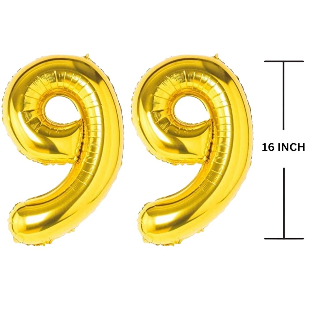 16 Inches GOLD Number Balloon Air or Helium Compactable Balloon for Party Decoration, Birthday, Anniversary