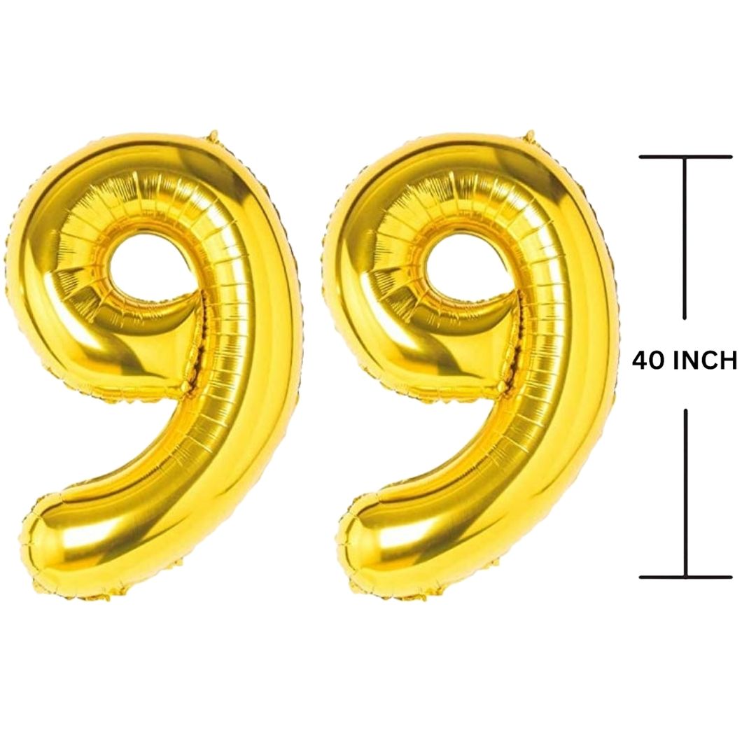 40 Inches GOLD Number Balloon Air or Helium Compactable Balloon for Party Decoration, Birthday, Anniversary