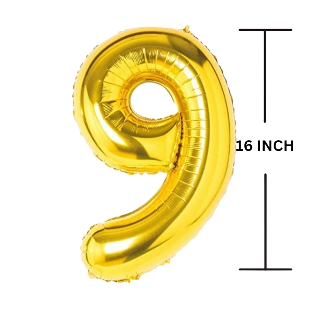 16 Inches GOLD Number Balloon Air or Helium Compactable Balloon for Party Decoration, Birthday, Anniversary