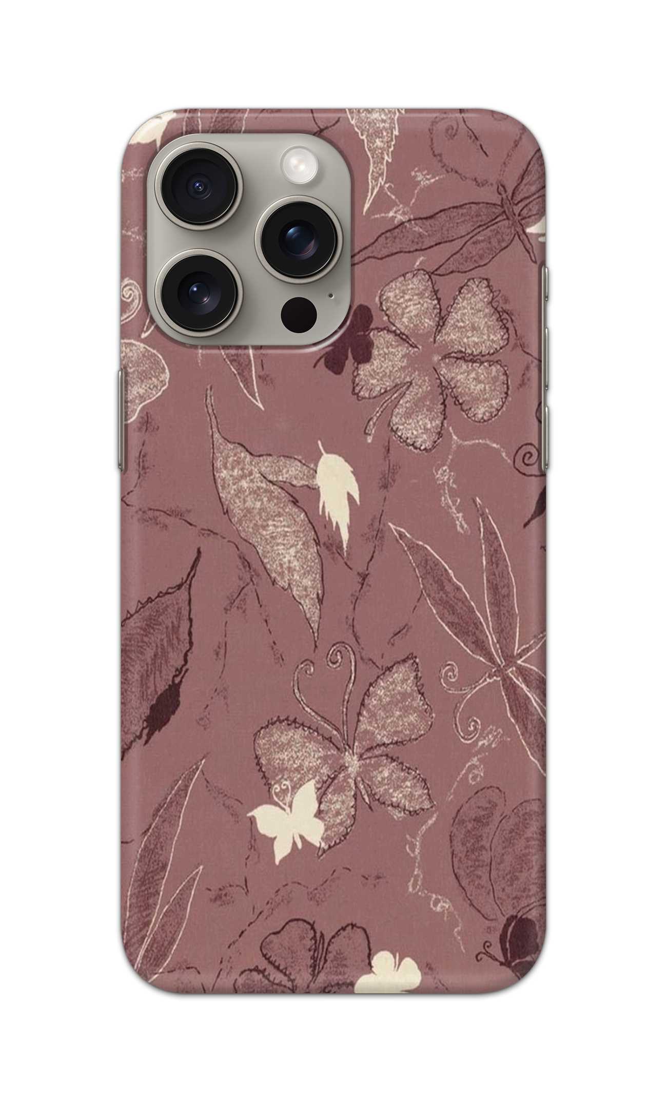 BROWN BUTTERFLY PATTERN  - Hard Case - SA803